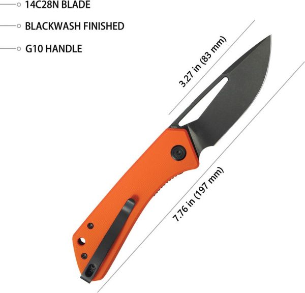 Kubey Thalia Front Flipper Orange G10 - 14C28N