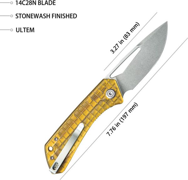 Kubey Thalia Front Flipper Ultem - D2 Tool Steel