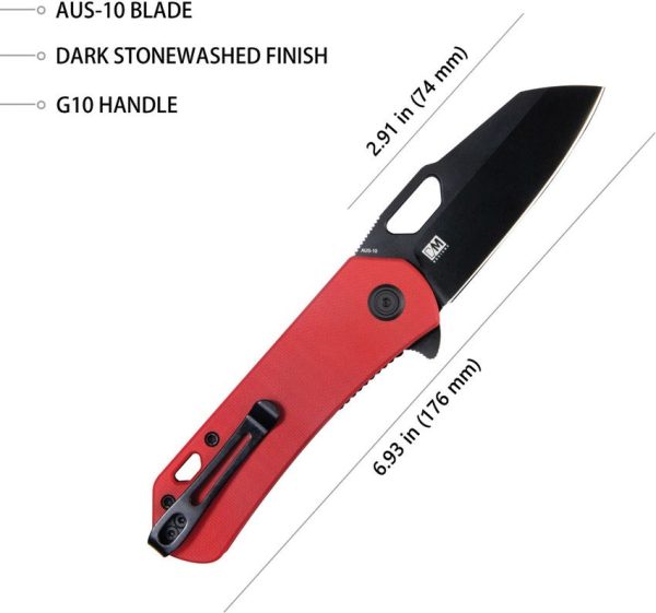 Kubey Duroc Linerlock Red G10 - D2 Tool Steel