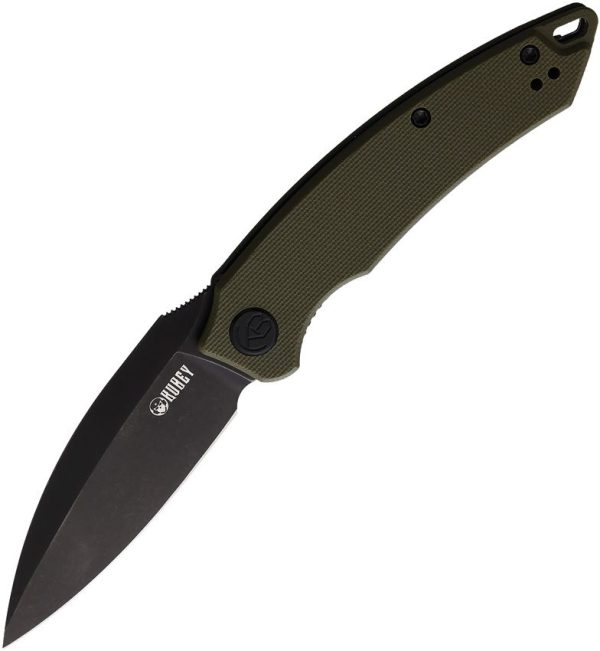 KUB333C.jpg Kubey Leaf Linerlock Folding Knife - OD Green G10