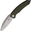 Kubey Leaf Linerlock Folding Knife - OD Green G10