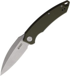 Kubey Leaf Linerlock Folding Knife - OD Green G10