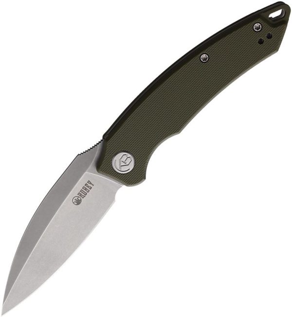 Kubey Leaf Linerlock Folding Knife - OD Green G10