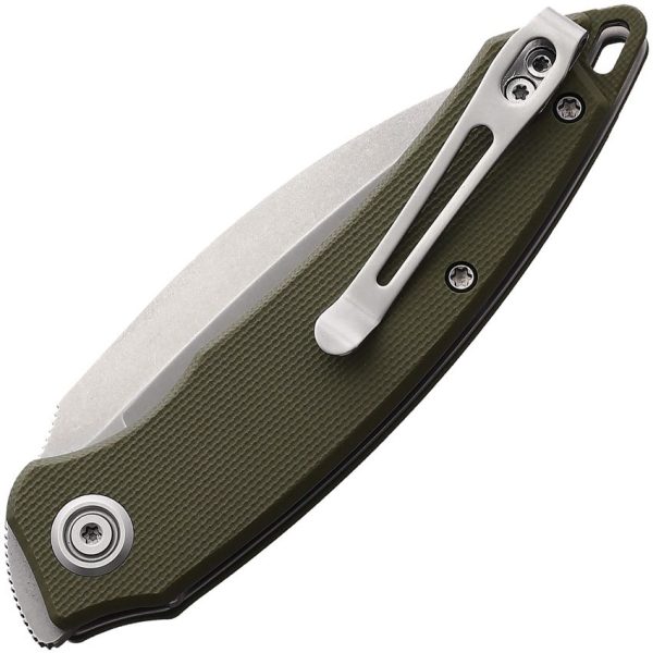 Kubey Leaf Linerlock Folding Knife - OD Green G10