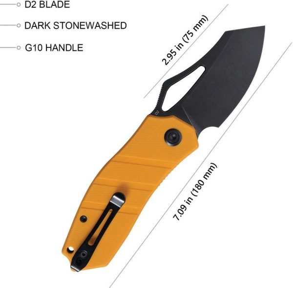 Kubey Ceyx Linerlock Folding Knife - Black Yellow