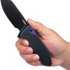 Kubey Creon Button Lock Black/Blue AUS-10A Folding Knife