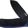 Kubey Creon Button Lock Black/Blue AUS-10A Folding Knife