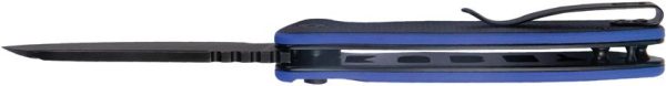 Kubey Creon Button Lock Black/Blue AUS-10A Folding Knife