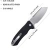 Kubey Creon Button Lock Black AUS-10A Folding Knife