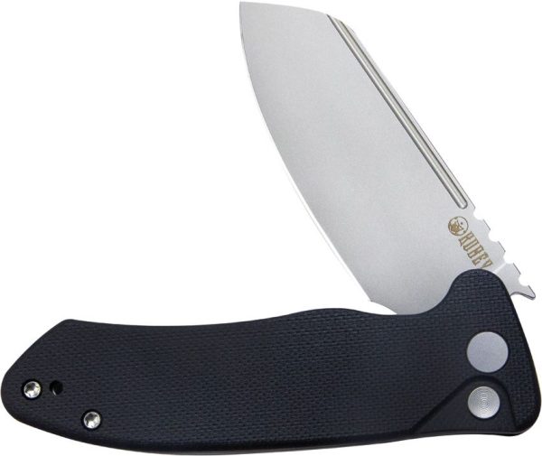 Kubey Creon Button Lock Black AUS-10A Folding Knife
