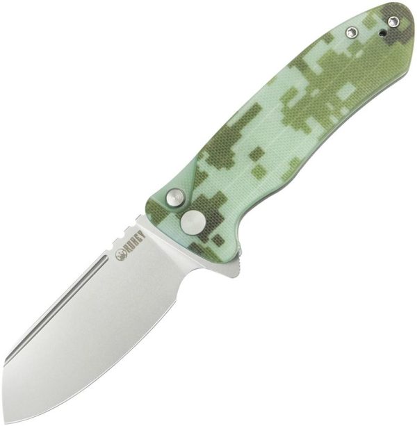 Kubey Creon Button Lock Digital Camo AUS-10A Folding Knife