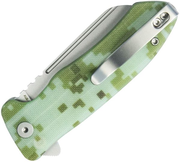 Kubey Creon Button Lock Digital Camo AUS-10A Folding Knife