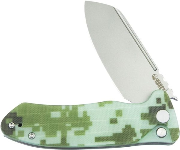 Kubey Creon Button Lock Digital Camo AUS-10A Folding Knife