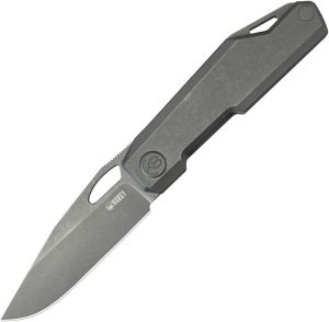 KB Knives Verijero Framelock Ti Folding Knife 3.38" Black Stonewash 14C28N