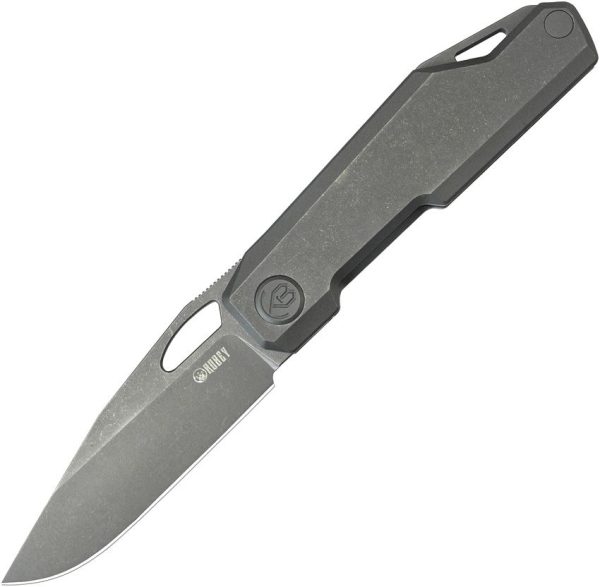 KB Knives Verijero Framelock Ti Folding Knife 3.38" Black Stonewash 14C28N