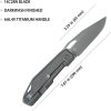 KB Knives Verijero Framelock Ti Folding Knife 3.38" Black Stonewash 14C28N