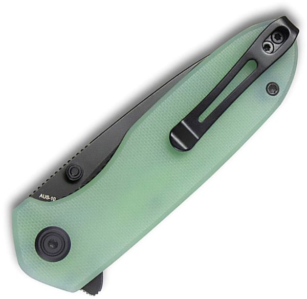 Kubey Belus EDC Linerlock Black/Jade AUS-10A Folding Knife