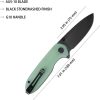 Kubey Belus EDC Linerlock Black/Jade AUS-10A Folding Knife