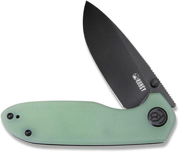 Kubey Belus EDC Linerlock Black/Jade AUS-10A Folding Knife