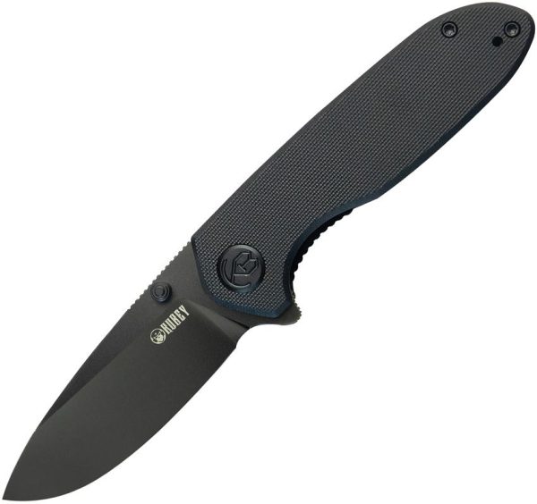 Kubey Belus EDC Linerlock Black Stonewash AUS-10A Folding Knife