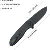 Kubey Belus EDC Linerlock Black Stonewash AUS-10A Folding Knife