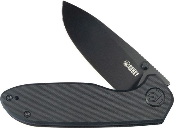 Kubey Belus EDC Linerlock Black Stonewash AUS-10A Folding Knife