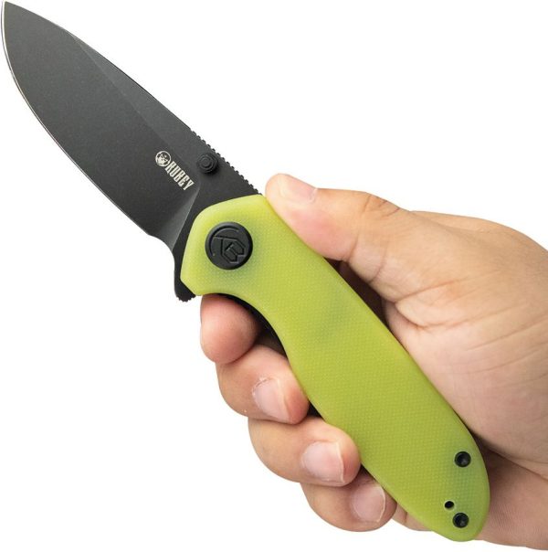 Kubey Belus EDC Linerlock Yellow AUS-10A Folding Knife