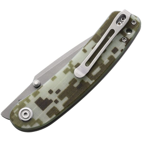 Kubey Momentum Linerlock Camo D2 Stonewash