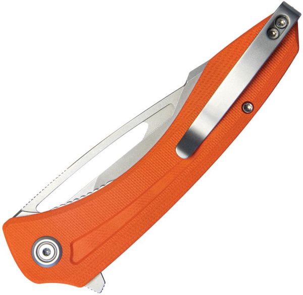 Kubey Merced Linerlock Orange AUS-10A Bead Blast