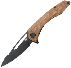 Kubey Merced Linerlock Tan Micarta Folding Knife