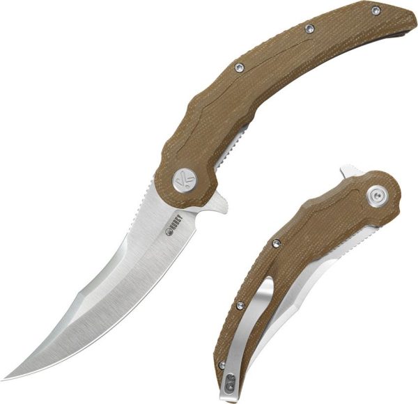 KUB346D_add_01.jpg Kubey Wave Crest Linerlock Brown Micarta Folding Knife