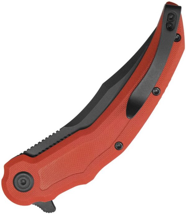 Kubey Wave Crest Linerlock Red G10 Folding Knife