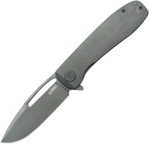 Kubey Supercell Linerlock Stonewash Titanium Folding Knife