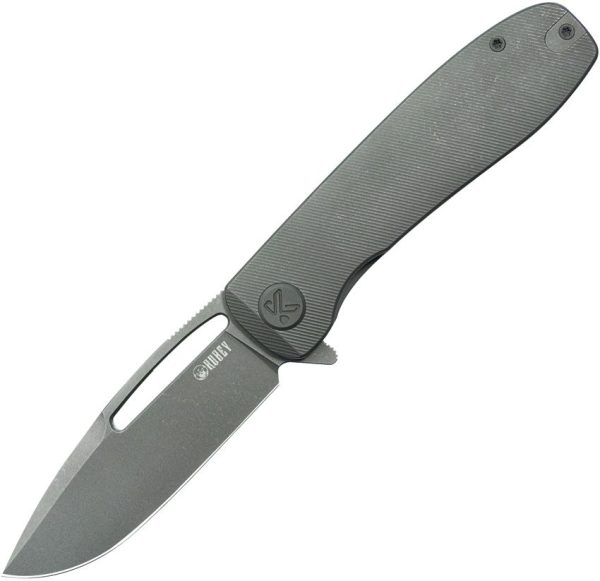 Kubey Supercell Linerlock Stonewash Titanium Folding Knife