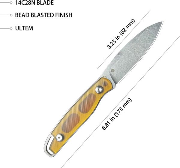 Kubey Dust Devil Fixed Blade - Ultem Handle
