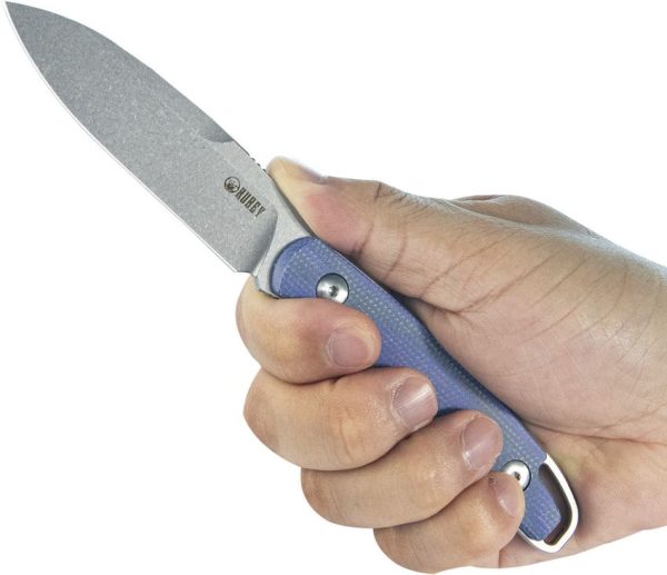 Kubey Dust Devil Fixed Blade - Blue Micarta