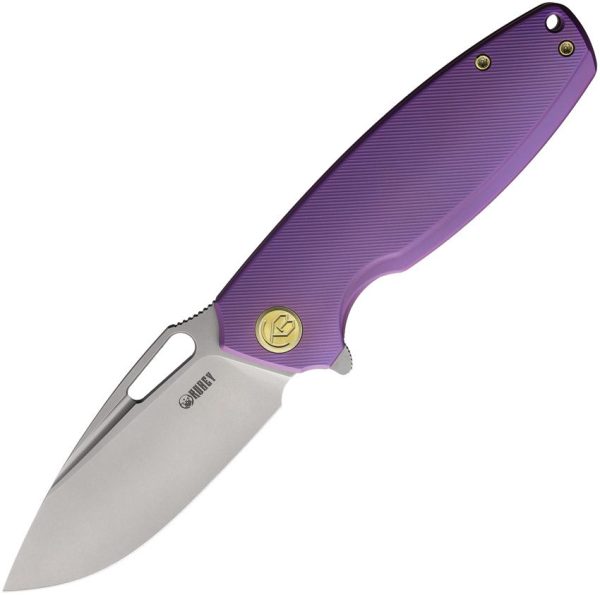 KB Knives Tityus Framelock Folding Knife 3.38" Purple Ti