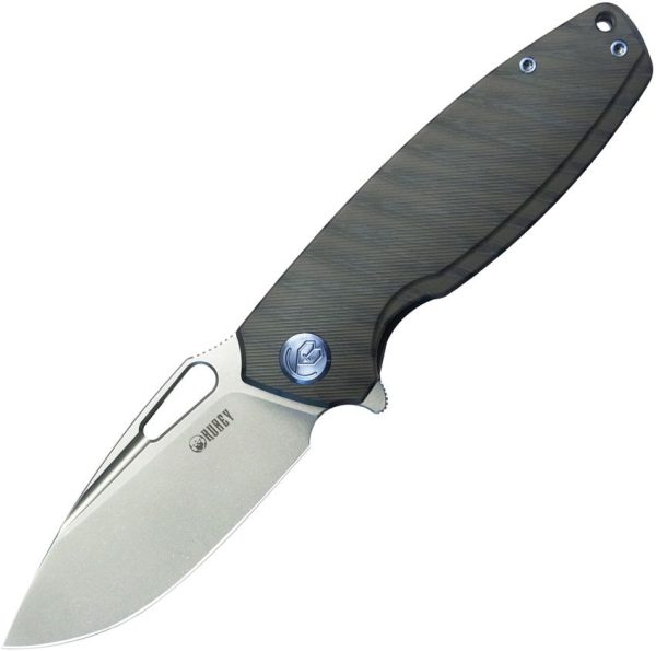 KB Knives Tityus Framelock 3.38" 14C28N Flamed Titanium Folding Knife