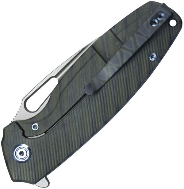 KB Knives Tityus Framelock 3.38" 14C28N Flamed Titanium Folding Knife