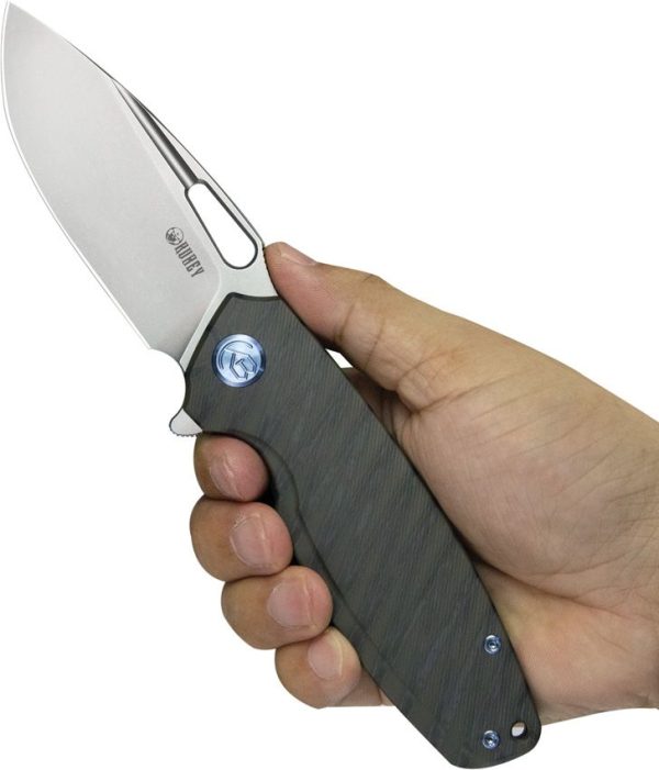 KB Knives Tityus Framelock 3.38" 14C28N Flamed Titanium Folding Knife