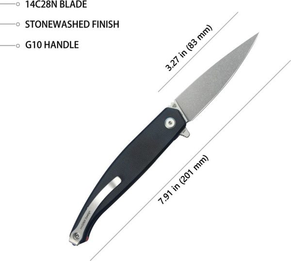 Kubey MOS Hydra Linerlock Black G10