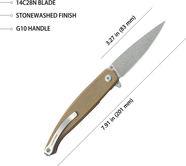 Kubey MOS Hydra Micarta Tan