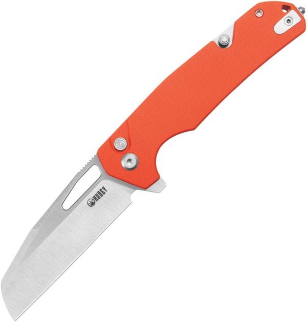 Kubey 10-8 Button Lock Orange G10 Folding Knife