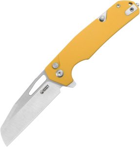 KUB363C.jpg Kubey 10-8 Button Lock Yellow G10 Folding Knife