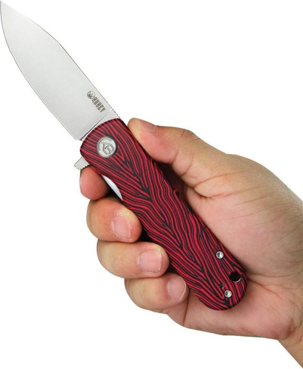 Kubey NEO Linerlock Red Damascus Folding Knife