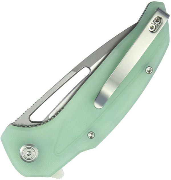 Kubey Nautilus Linerlock Jade G10 Folding Knife