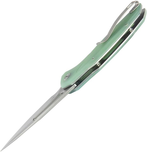 Kubey Nautilus Linerlock Jade G10 Folding Knife