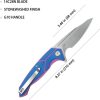Kubey RBC-1 Linerlock Folding Knife - Blue/Pink G10