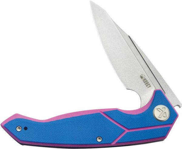 Kubey RBC-1 Linerlock Folding Knife - Blue/Pink G10
