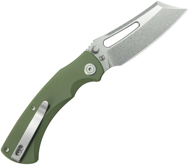 Kubey Dheo EDC Button Lock Knife - OD Green G10